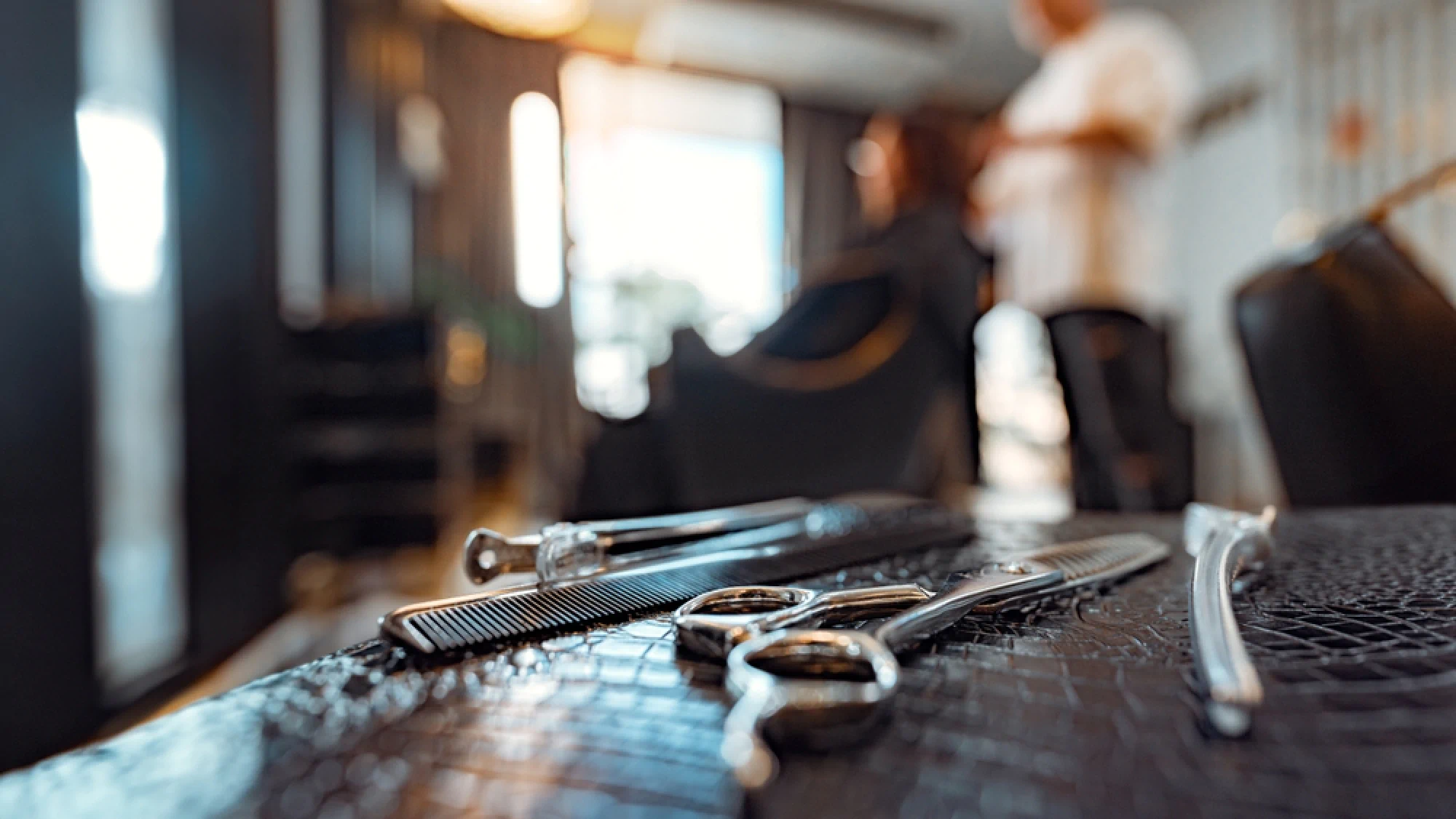 Close-up of barber tools